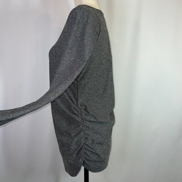 Time and Tru Maternity Top Size S Heather Gray Stretch Long Sleeves Ruched VNeck - Picture 2 of 7